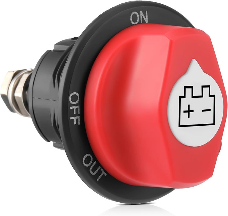 ISINFLASH Battery Disconnect Swicth 12-48V, Battery Master Cut Shut Off Isolator Switch for Marine Boat RV ATV Car Utv Vehicle, Max 32V DC 100A Cont 150A Power Battery Switches (On-Off-Out) (100A) - Image 1